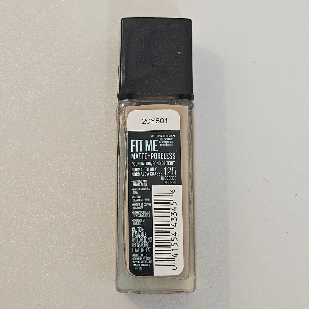 Maybelline Fit Me Matte + Poreless Liquid Foundation Makeup Nude Beige 125